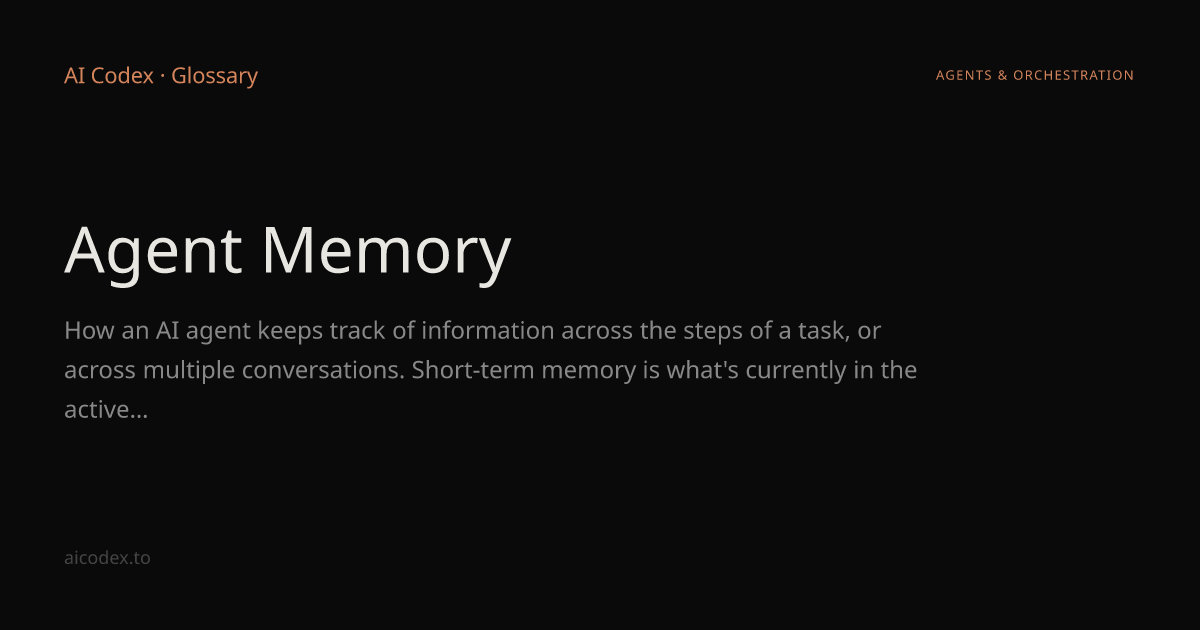 Agent Memory — AI Glossary — AI Codex