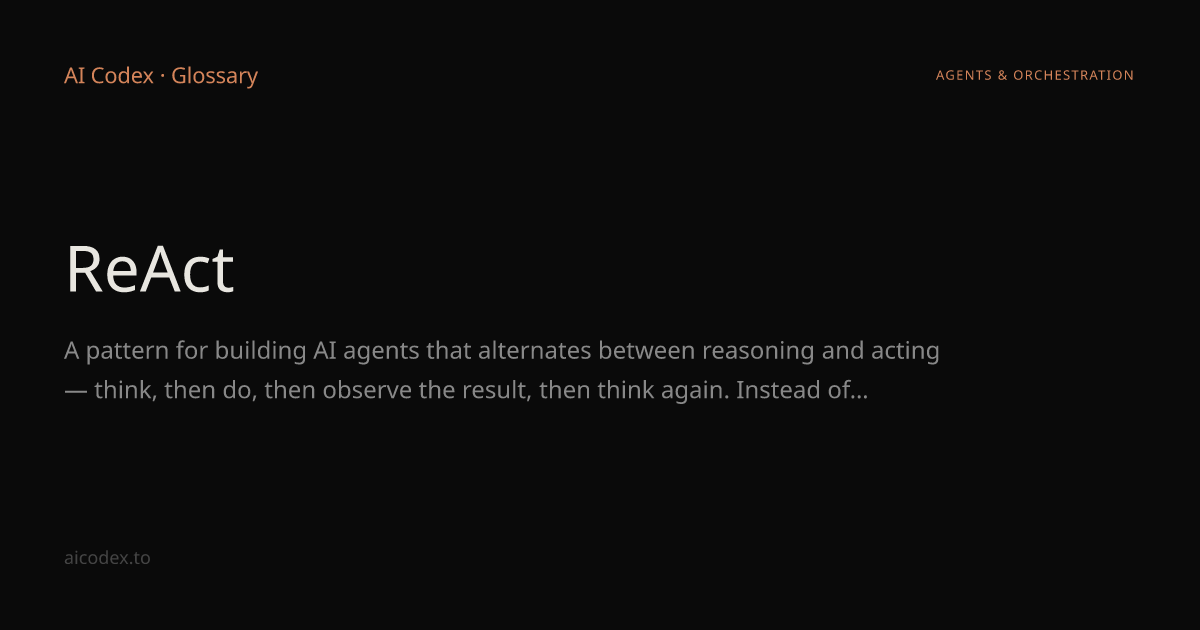 ReAct — AI Glossary — AI Codex